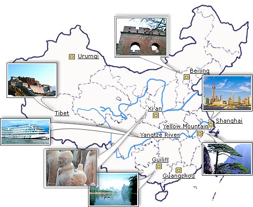 China Attraction Map