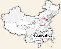 Map of Guangzhou's location in China