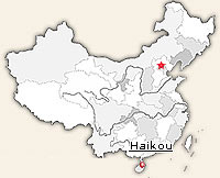 Map of haikou's location in China