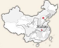 Map of Wuhan's location in China
